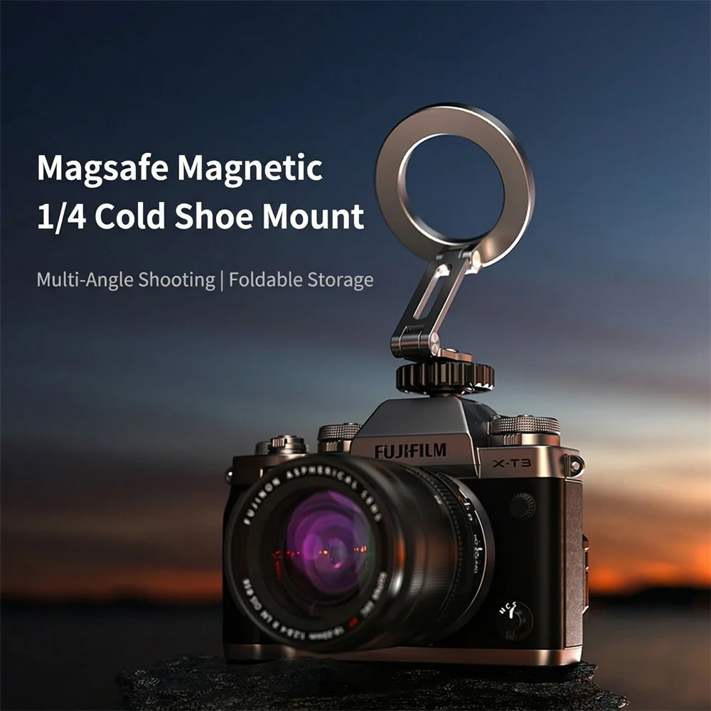 

3-Axis Magnetic Phone Holder Monitor Mount One-Tap Snap for DSLR Camera 1/4 Cold Shoe Phone Mount for iPhone Android Tripod