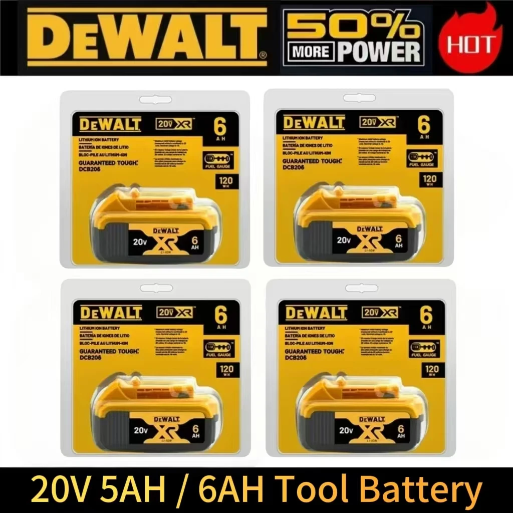 Original Dewalt 20V Battery, 5AH 6AH Battery, DeWalt DCF DCD DCG DCS DWE Series Power Tools Battery Free Air Shipping