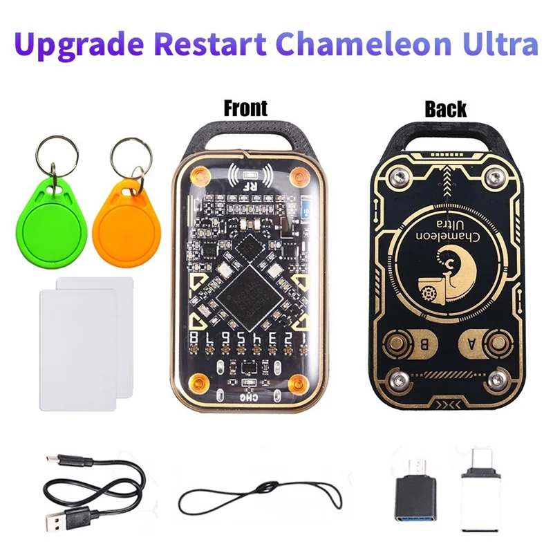 

A37T-обновленный эмулятор смарт-карт Chameleon Ultra + 2XCUID-карты/брелок RFID-считыватель смарт-чипов 125K 13,56M Дубликатор карт NFC
