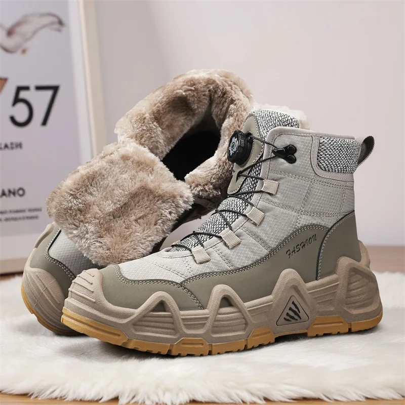 الشتاء أفخم الرجال أحذية التنزه مقبض ساخن تصميم الأحذية في الهواء الطلق رجل الرحلات أحذية رياضية عدم الانزلاق الصحراء أحذية سلامة العمل للرجال