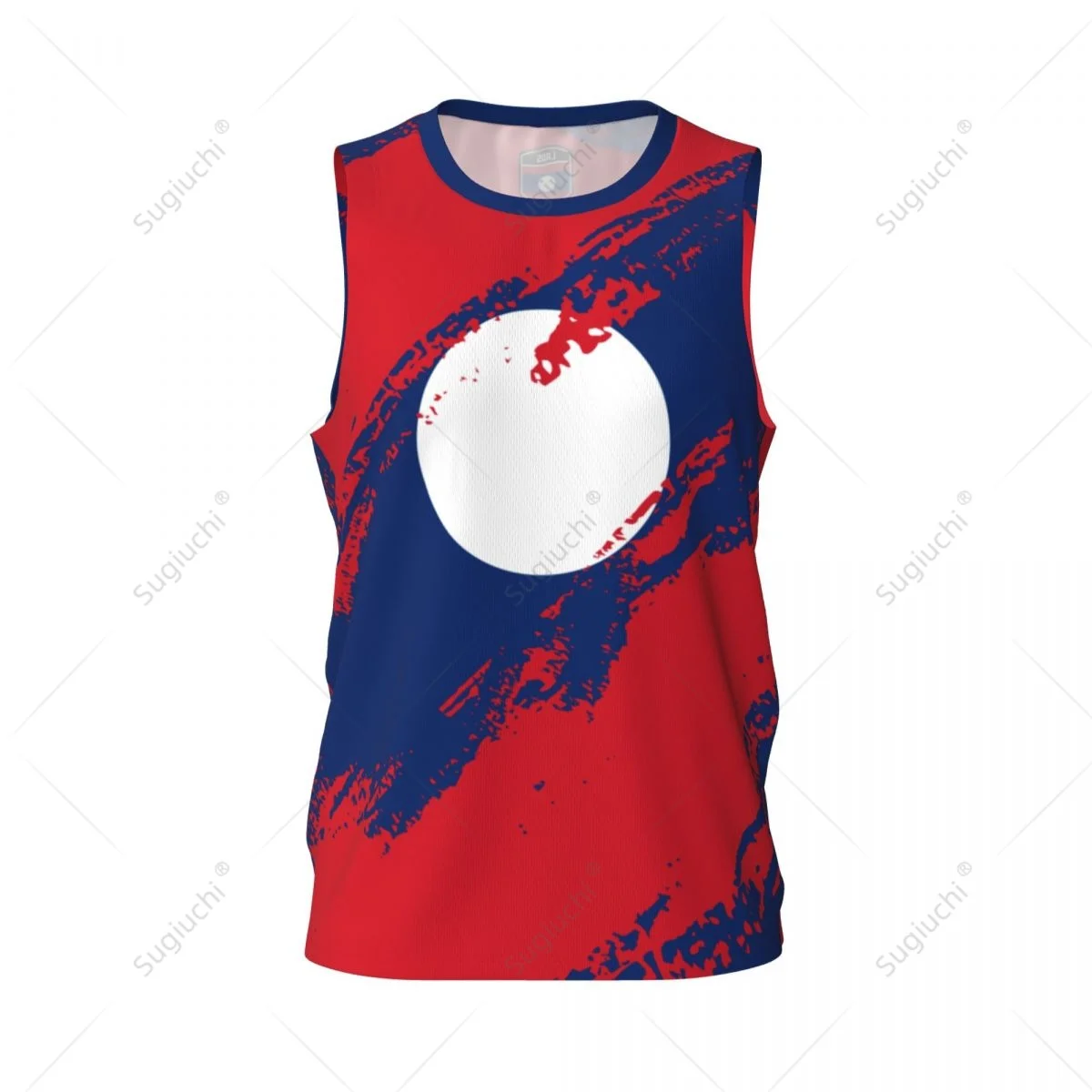 Men Basketball Sports Laos Flag Running Fitness Multifunction Jersey Sleeveless shirt Custom Name Nunber Exclusive