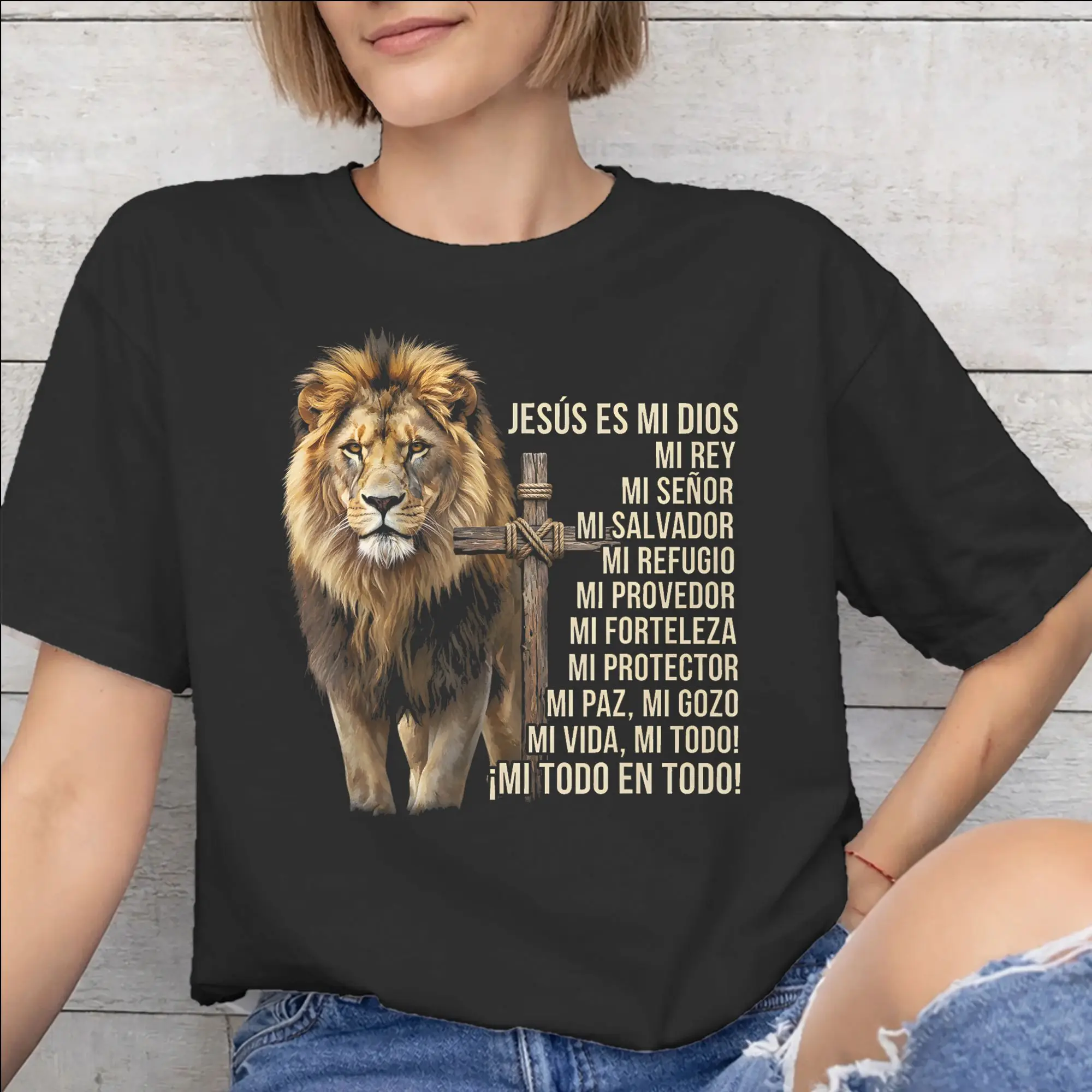 Mens Womens Jesus Esperanza Devida Spanish  Shirt Cotton Graphic Printing Tee Shirts  Clothing Outfits