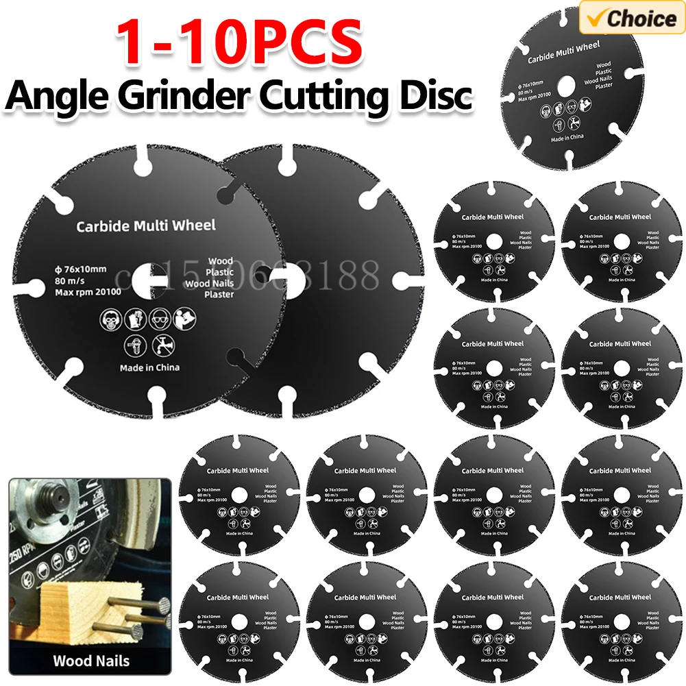 10-1 pces 76mm roda de corte circular resina viu lâmina ângulo moedor disco de corte para metal ferro cobre madeira plástico serra de corte