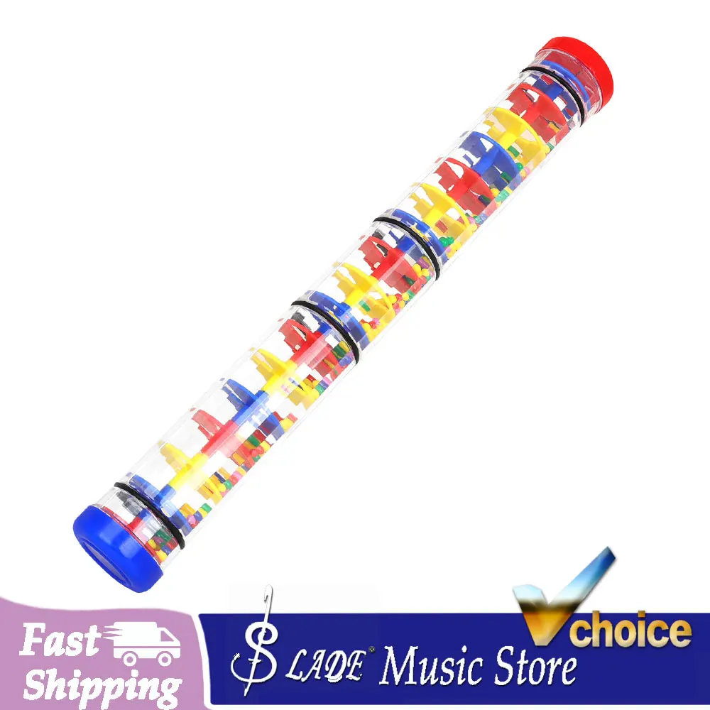 IRIN Color Rain Stick 4 Sections Rainbow ABS Hourglass Rain Stick Music Rattle Early Educational Enlightenment Parts Accessories