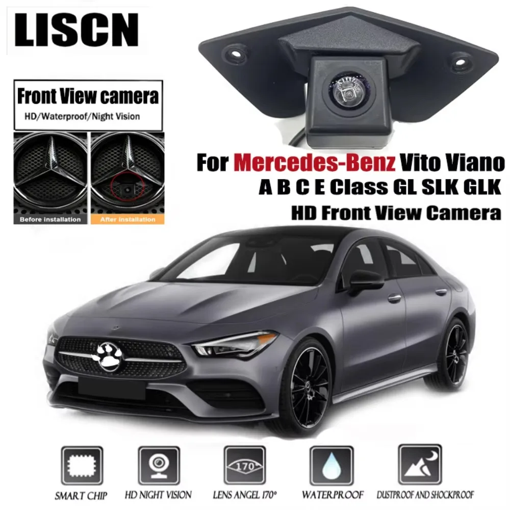 For Mercedes-Benz Vito Viano A B C E Class GL SLK GLK Car Front View camera HD Night Vision waterproof Parking LOGO Front Camera