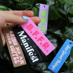 1pc Y2K Manifest B.F.F.R See Good Things Key Tag Acrylic Motel Motel Keychain Luggage Tags Item Identifiers Markers Friends Gift