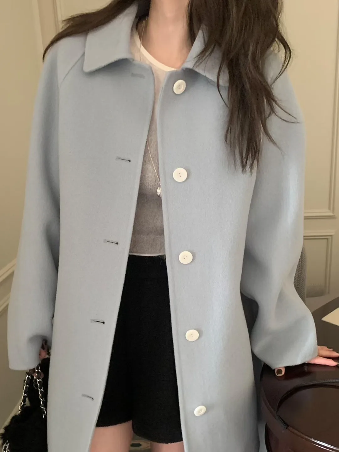 

Корейский жилет на одной пуговице в стиле ретро, свободное шерстяное пальто, женская одежда атмосферы, зимнее шерстяное пальто