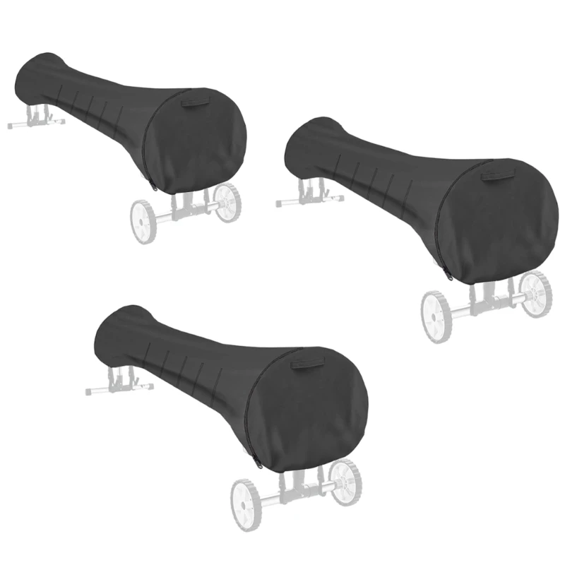 Q84C Pool Roller Cover for Equipment Storage, Black 210D Fabric Shell with Tie Tabs for Routine Pool Areas Daily Use
