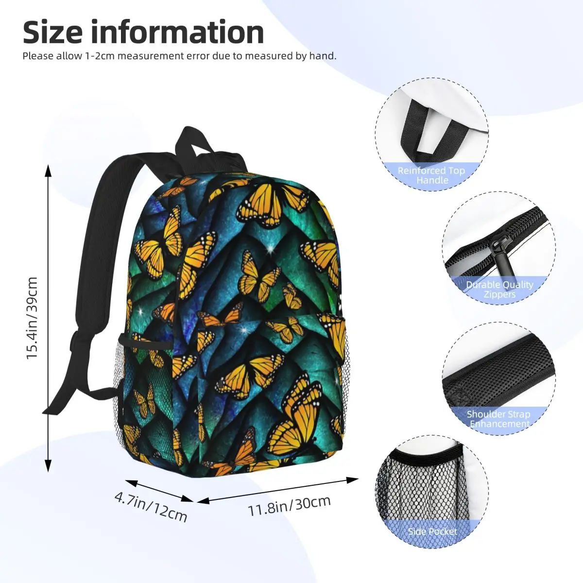 Fantasy Butterfly Dragon! Backpack Student Boys Girls BookBag Men Women School Bag Computer Shoulder Bags