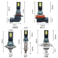 2Pcs Super Bright H4 H7 Led Bulb Car Headlight Motorcycle H1 H3 H8 H9 H11 Auto Fog Lamps 9005 9006 HB3 HB4 Light 12v 24V 80W 6