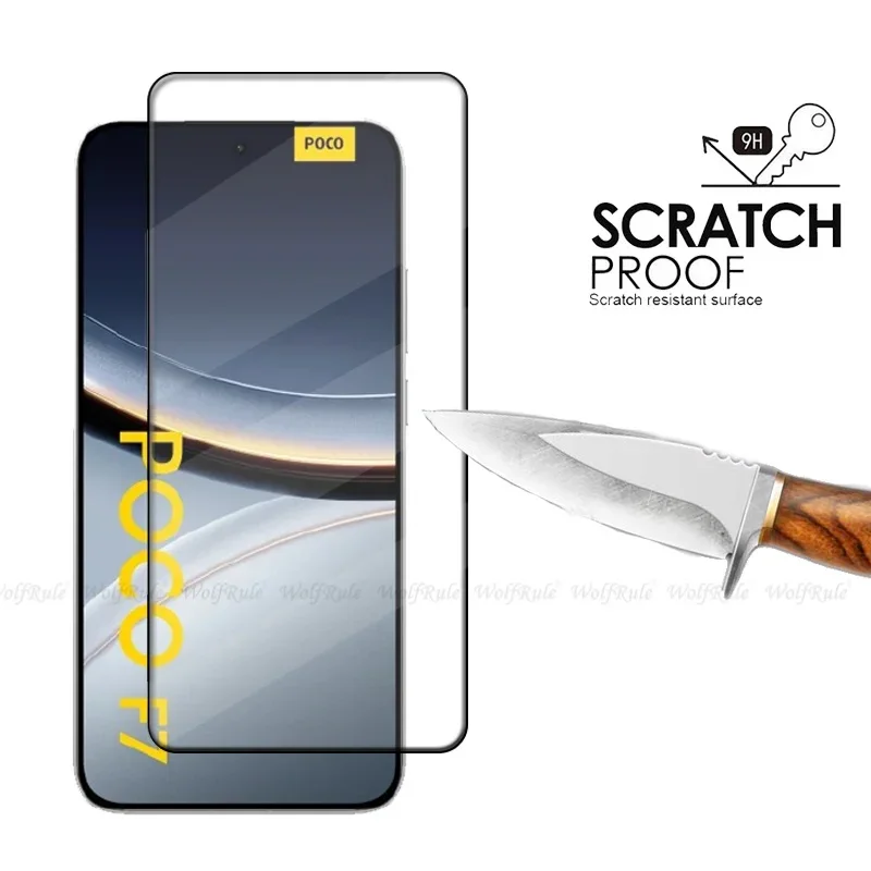 4pcs For Poco F7 Glass Poco F7 Tempered Glass Full Cover Glue 9H HD Anti-Sratch Phone Protective Screen Protector Xiaomi Poco F7