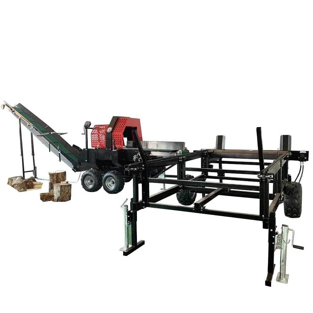 YG Customized Stick Wood Processor / 30ton Automatic Log Splitter with High Power Lifan Engine and Log Deck