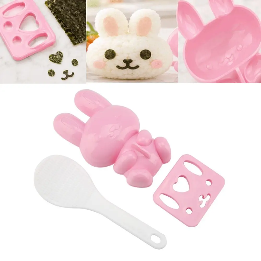 3PCS Durable Food Grade Rice Ball Maker PP+ABS Cartoon Pattern Rice Ball Mold Easy Release Sushi Press Rice Ball Sushi Making
