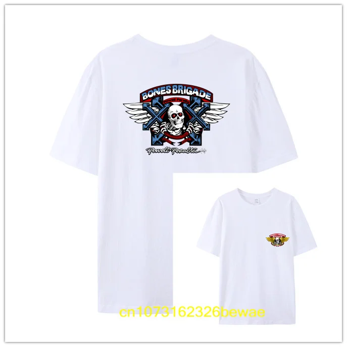 T Shirt Double-sided Oversized Peralta Skateboard Bones T-shirt Male T-shirts Graphic Short Sleeve S-4XL