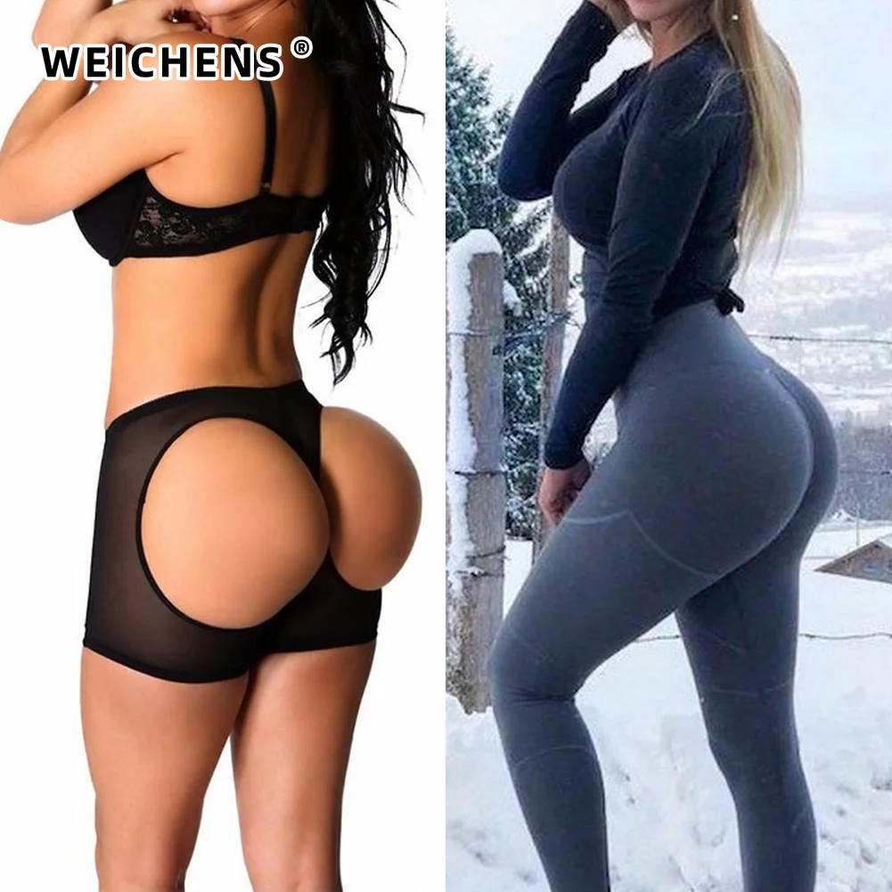 WEICHENS Women Leaking Buttocks Butt Lifter Shapewear Body Shaper Push Up Panties Hip Lift Underwear Tummy Control Knickers