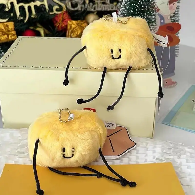 Stuffed Doll Plush Toy Cute Stuffed Animals Bag Charm Butter Man Design Comfortable Backpack Accessory Key Pendant For Birthday