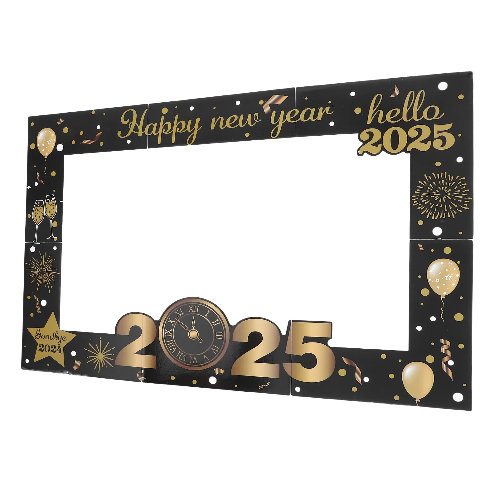 

New Year Selfie Props Photo Frame Picture Frames Years Eve Booth Newyear Banner