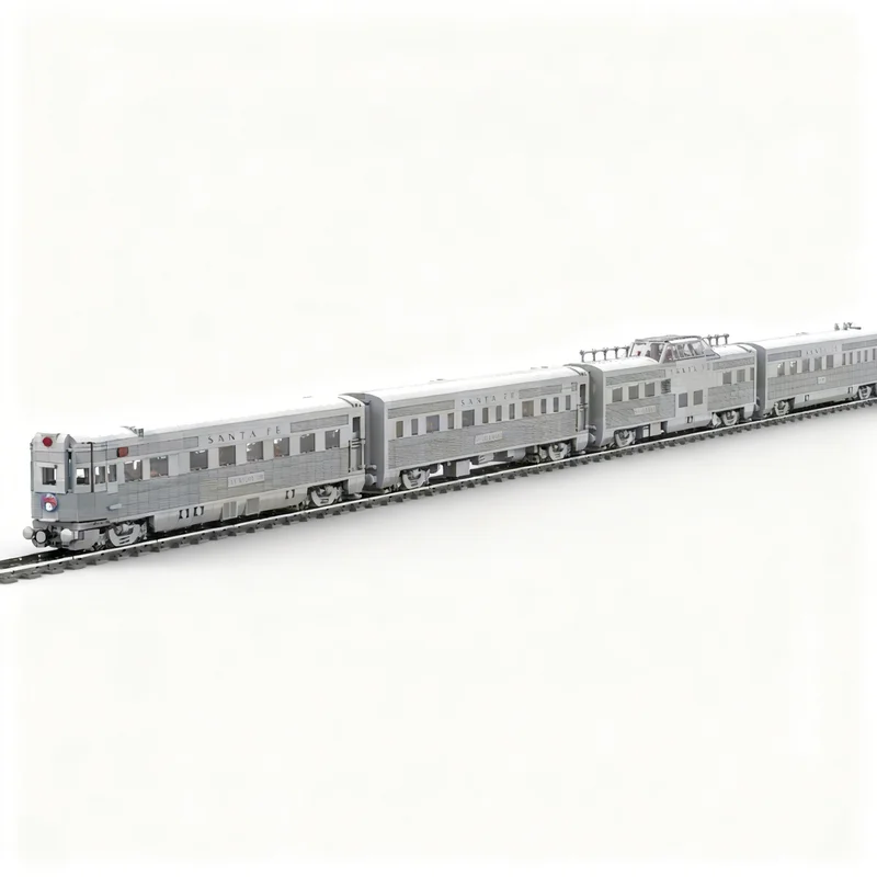 3943pcs MOC Train Santa Fe Super Chief Car Set 2 Model Building Blocks Construction Toys Christmas Gift DIY Assemble Creative