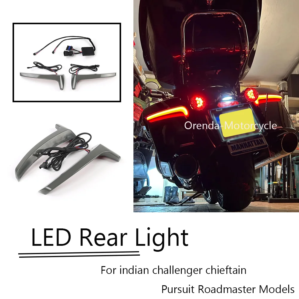 

Motorcycle Turn Indicator Brake LED Rear Saddlebag Light Accessories F​or Indian Chieftain Challenger Pursuit Roadmaster Limite