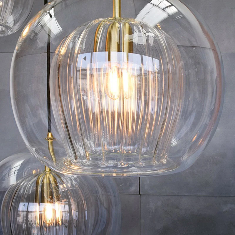 Neoclassical Glass Pendant Lamp Decor Led Ceiling Lights Fixtures for Living Room Dining Room Modern Minimalist Indoor Home Lamp