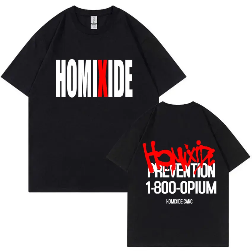 Rapper Homixide Gang Graphic T-shirt Playboi Carti Opium Merch Tshirt Men Women Hip Hop Rock Oversized T Shirts Male Streetwear