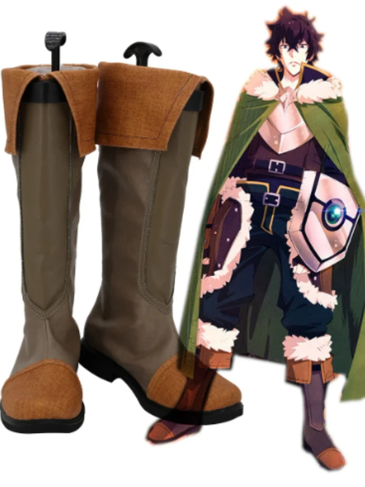 

The Rising of the Shield Hero Naofumi Iwatani Cosplay Boots Brown Verison Shoes Custom Made Any Size for Men and Women