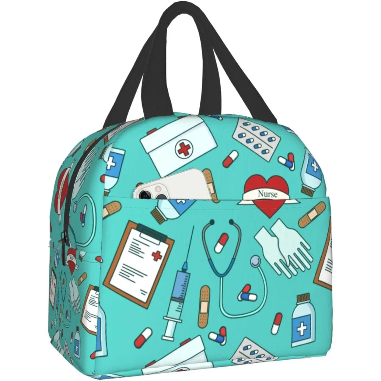 

Изолированная детская сумка для обеда на медицинскую тематику медсестры, подарки на день медсестры, многоразовая сумка-холодильник для обеда для мужчин, женщин, девочек, кемпинга