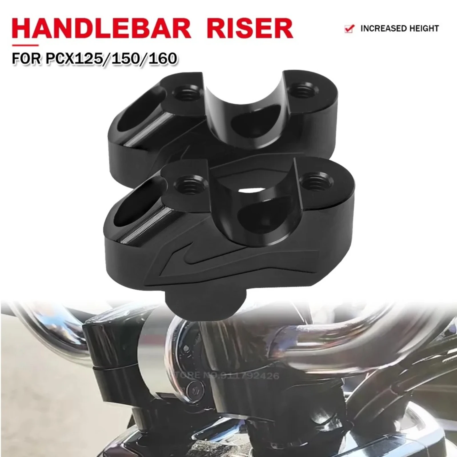 

Motorcycle Handlebar Riser Accessories For Honda PCX160 PCX150 PCX125 Heightening Extend Clamp Mount Kits Handle Bar Raised