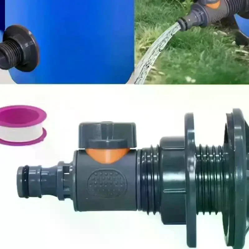 

Комплект из 1 адаптера для ПВХ-бака для воды, прочный адаптер для резервуара для воды с клапаном, комплект для быстрой установки для сбора дождевой воды