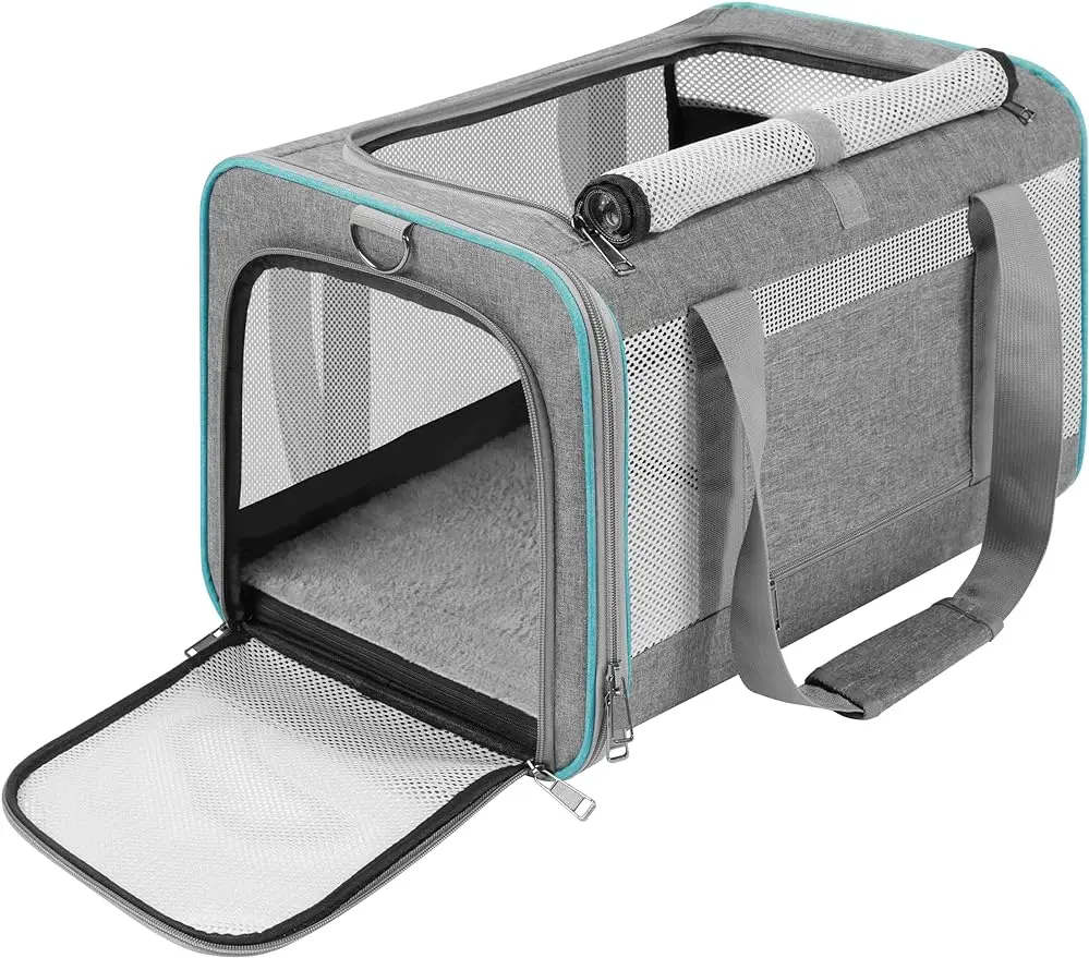 

Pet Carrier for Large Cats 20 lbs+ / Soft Sided Small Dog Travel Carrier Top Load/Collapsible Carrier Bag for Big Cat /2 Kittens