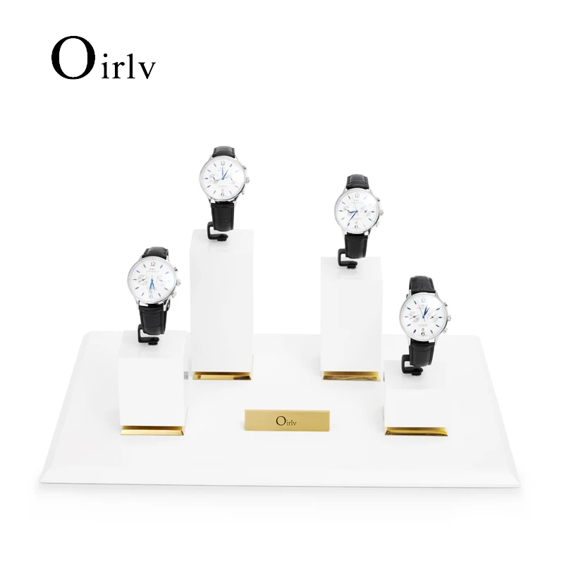 Oirlv White Watch Display Rack with C Circle for Men and Women Watch Storage Stand Jewelry Organizer Holder