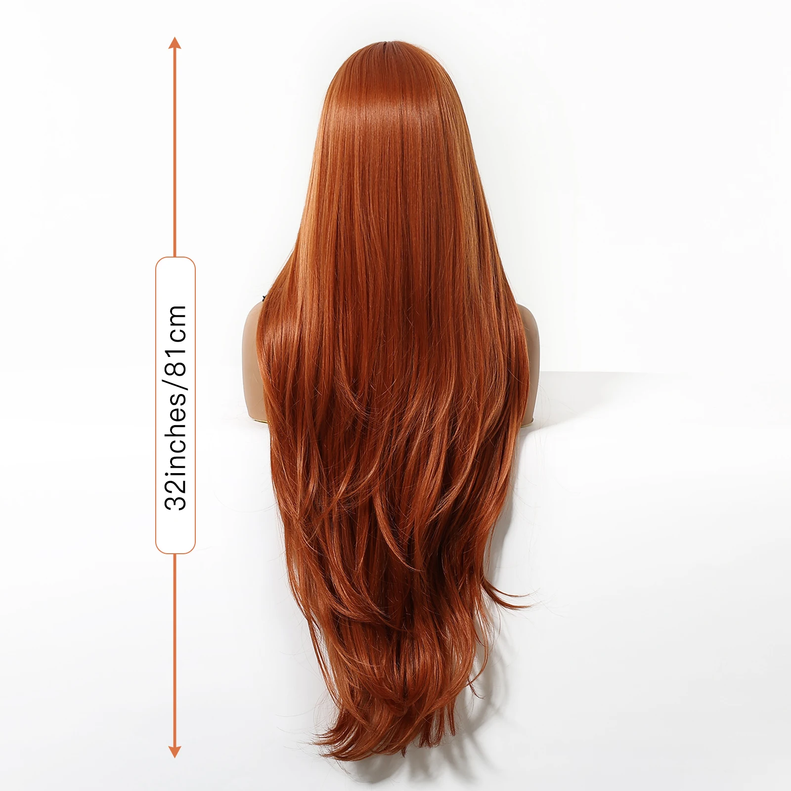 Copper Ginger Brown Long Loose Wave Wig Synthetic Women's Wigs Middle Part Cosplay Daily Use Natural Hair Heat Resistant Fibre