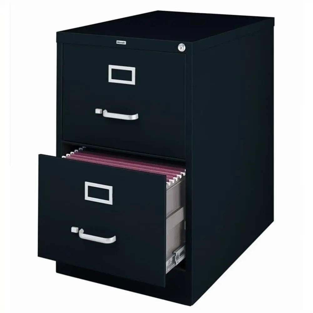 #Legal Width Vertical File Cabinet 2 Drawer Steel Lock Ball-Bearing Slides Office Storage 26.5