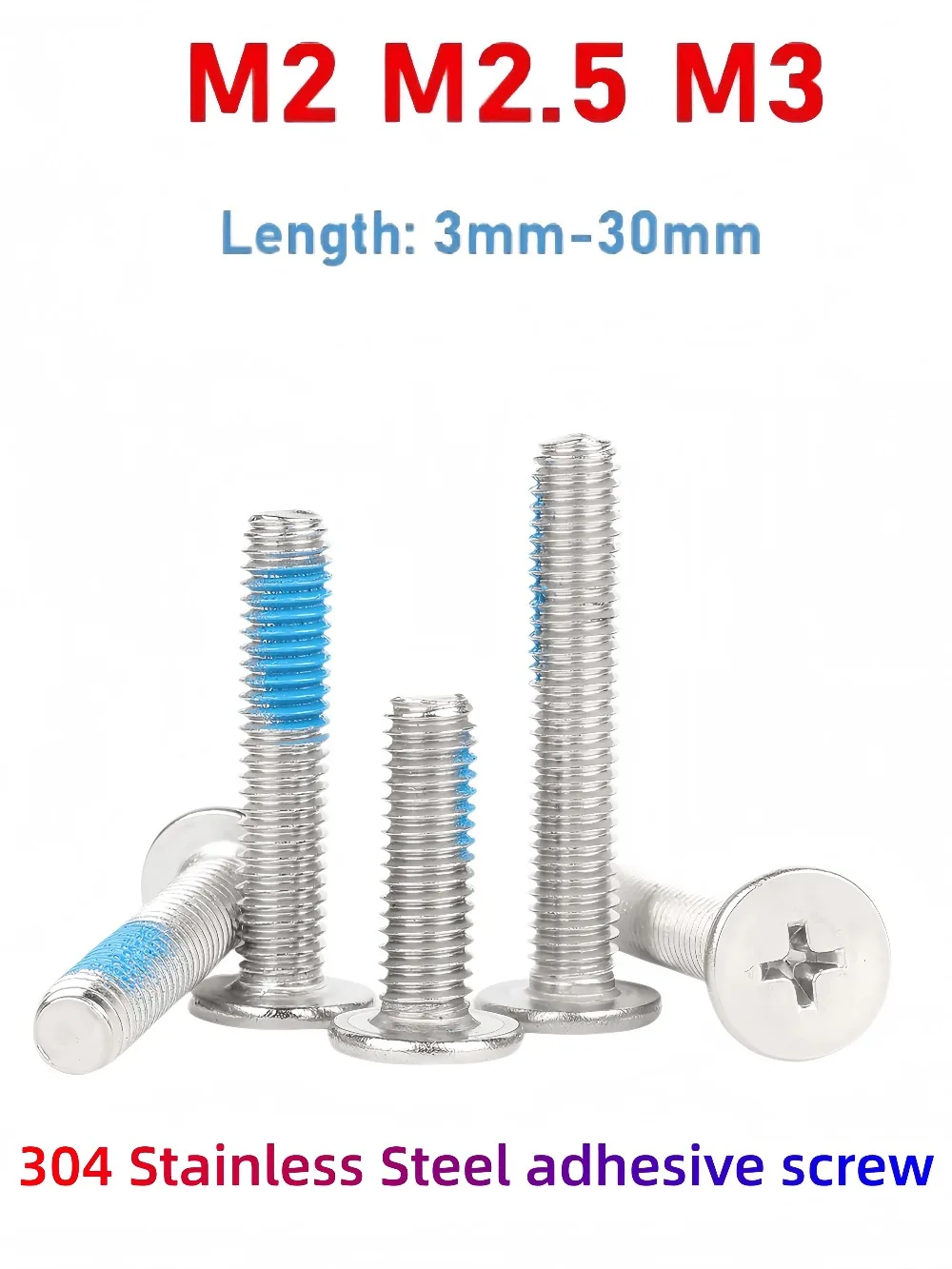 M2 M2.5 M3 304 Stainless Steel CM Phillips Super Low Flat Head Screw, 3‑30mm Cross Ultra‑Thin Fastener for Electronics