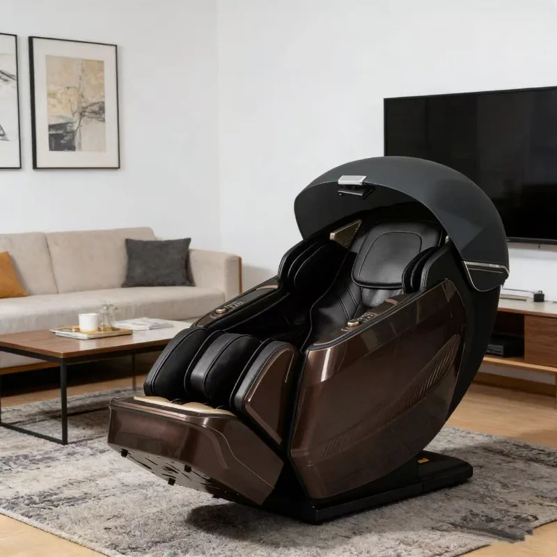 Professional Shiatsu Massage Chair L-Track Design Foot Rollers Heating Waist 4D Massages Zero Gravity Bluetooth System for Body