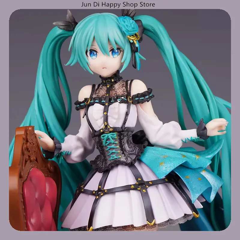 23.5cm Miku Chair Stage PC Case Anime Girl Figure Model Statue Desktop Decoration Ornament Toy Gift for Fans