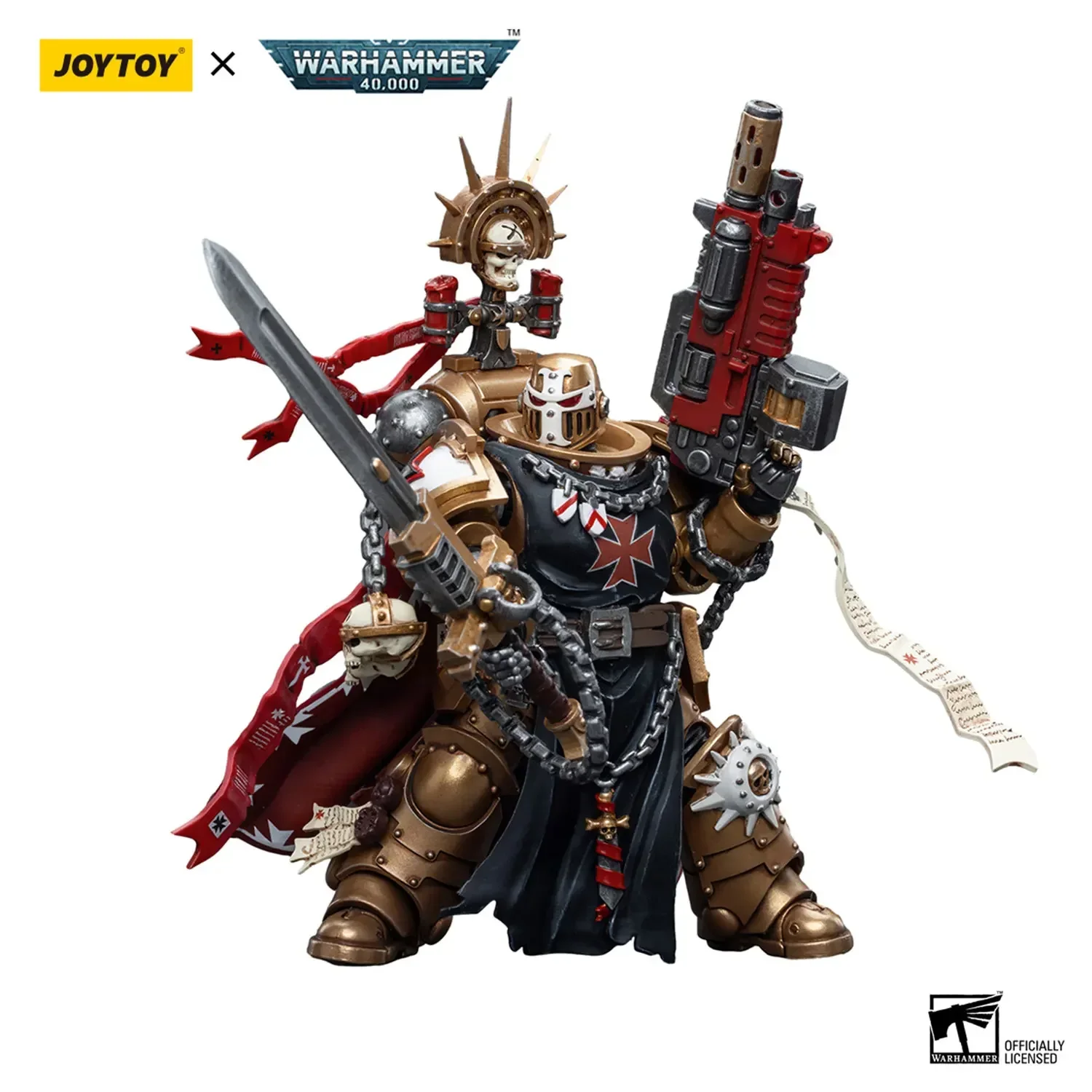 JOYTOY Warhammer 40k 1/18 Action Figures Anime 12.4CM Black Templars High Marshal Helbrecht Collection Model Toys