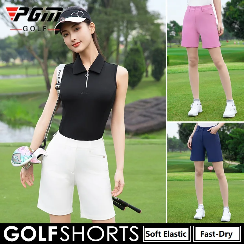 PGM Summer Golf Shorts for Women Breathable Quick Drying Shorts Trousers Ladies High Waist Comfortable Slim Capris XS-XL