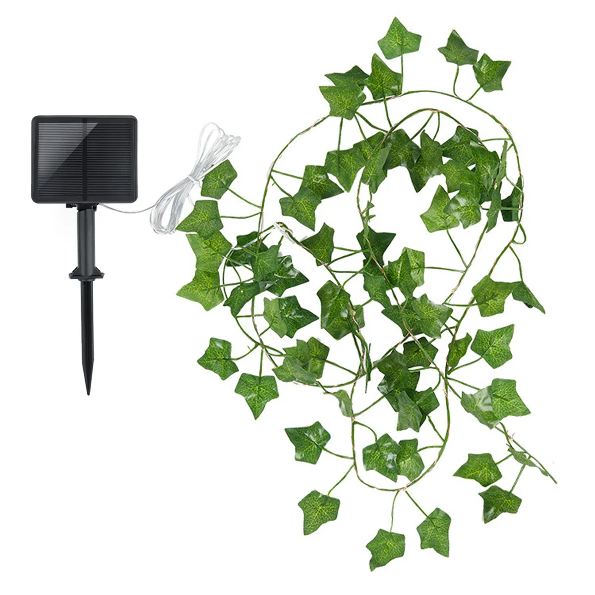 Solar Energy (no Batteries Needed) 2/5/10M Leaves Fake Creeper Green Leaf Ivy Vine LED String Lights for Home Wedding Hanging