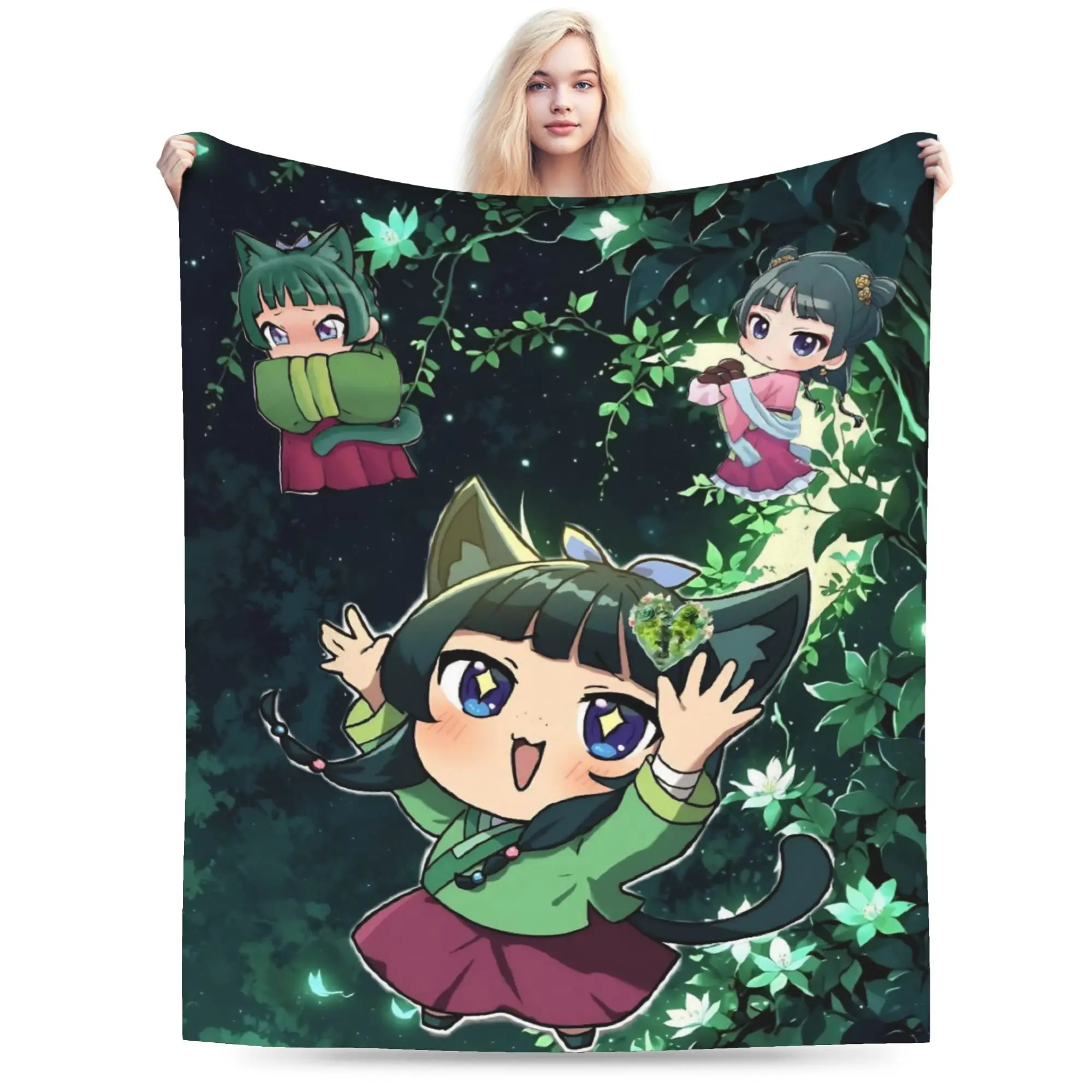 The Apothecary D-Diaries Maomao Throw Blanket for Couch Soft Fuzzy Plush Blanket 50x60 Inch Multi-size Bedspread for All Seasons