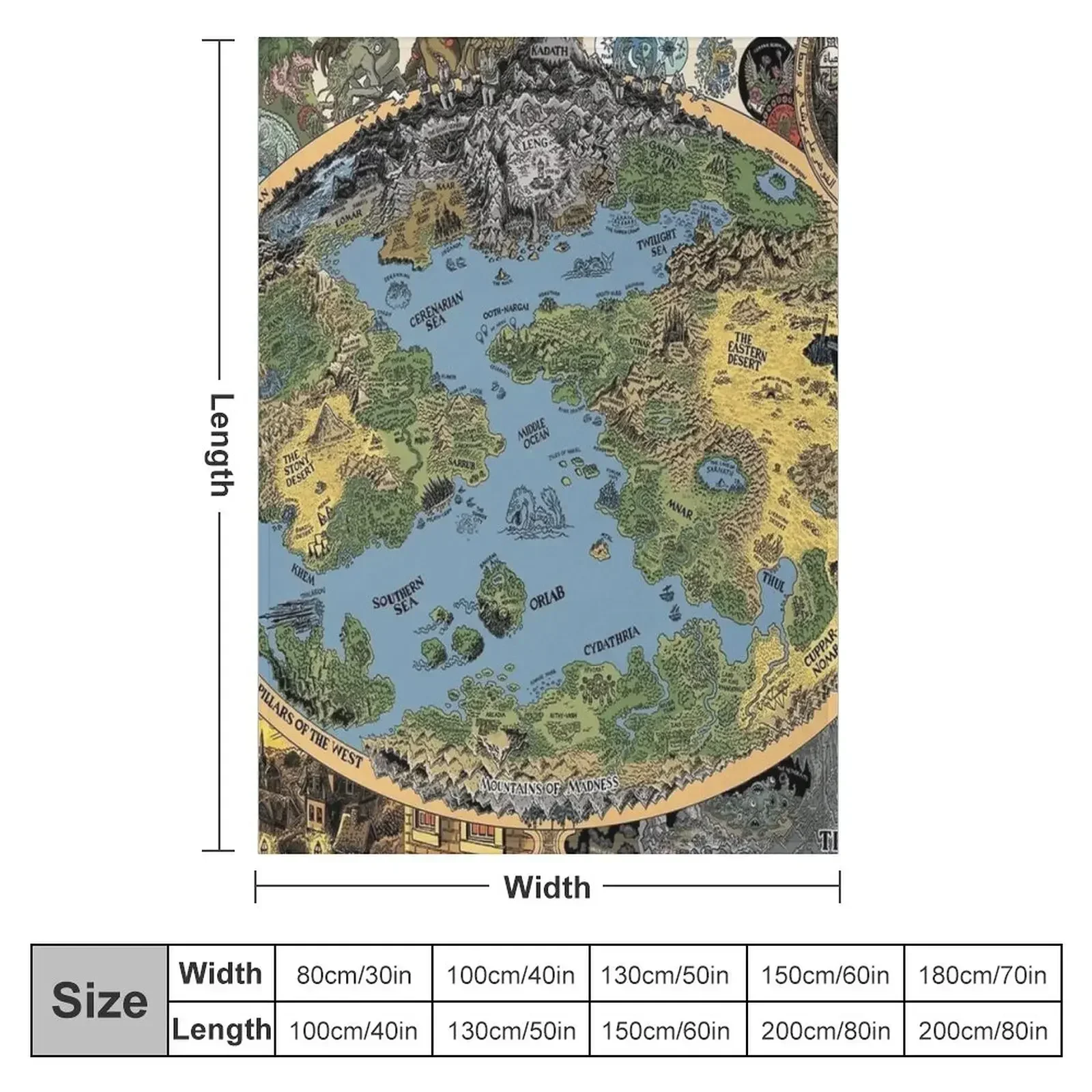HP Lovecraft Dreamland Map Throw Blanket cosplay anime Fashion Sofas Polar Warm decorative Furrys Blankets