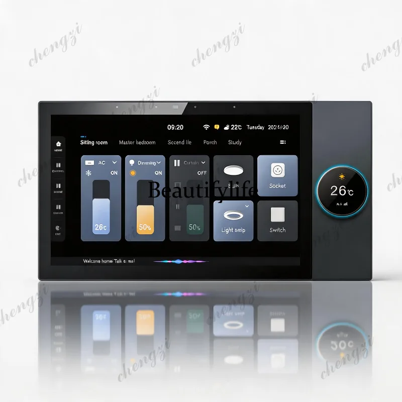 Hotel villa smart home central control screen 8-inch knob screen background music host voice control