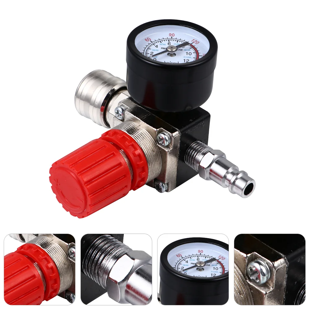 

Compressor Regulator Valve Air Pressure Gauge Relief Three-Hole Control Valves Four Holes Anti-corrosion Aluminum
