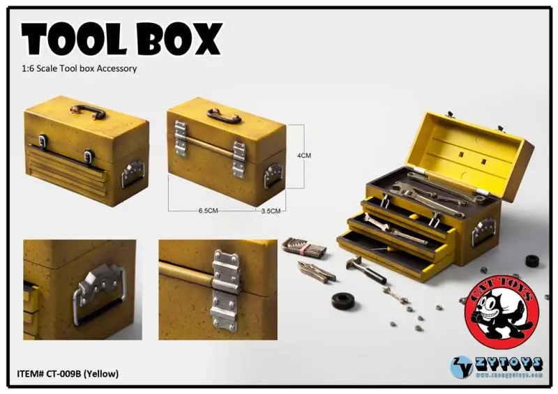 CATTOYS*ZYTOYS CT009 1/6 WWII Military Toolbox Repair Tool Box Repairman PVC Material For Action Doll Scene Component