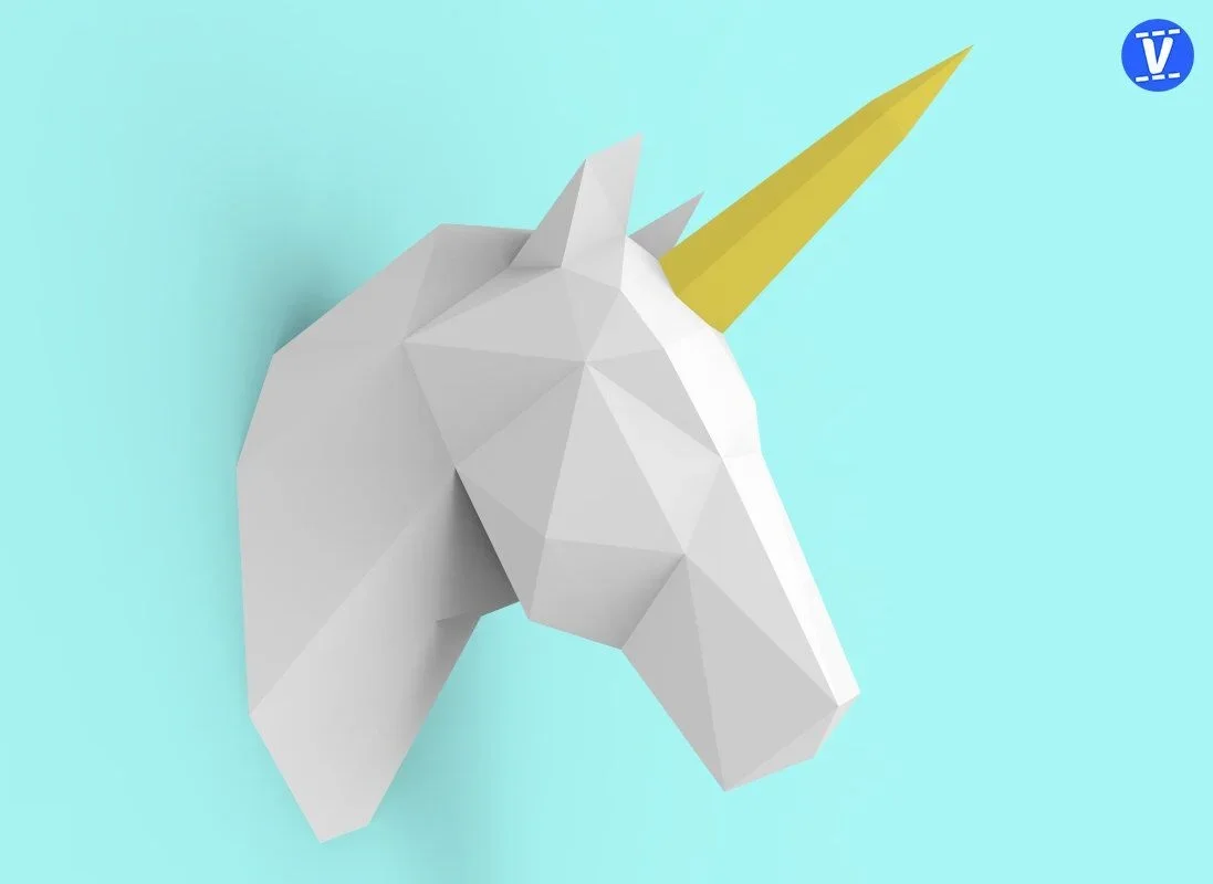 

Единорог 3D настенная бумага модель DIY ручная работа украшения украшения игрушки Конституте 3D геометрические оригами