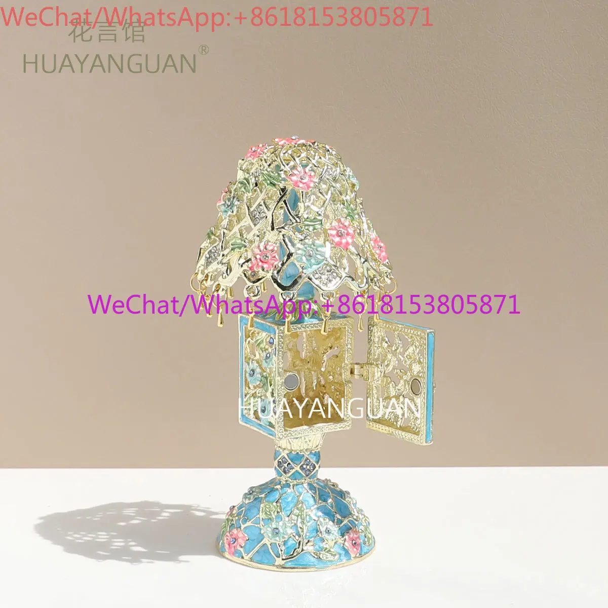 Enamel color retro wind table lamp decorative box jewelry box creative home ornament