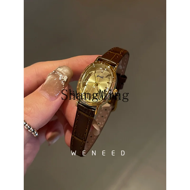 

CL watch women's new light luxury niche high-end sense simple temperament retro women's small brown watch