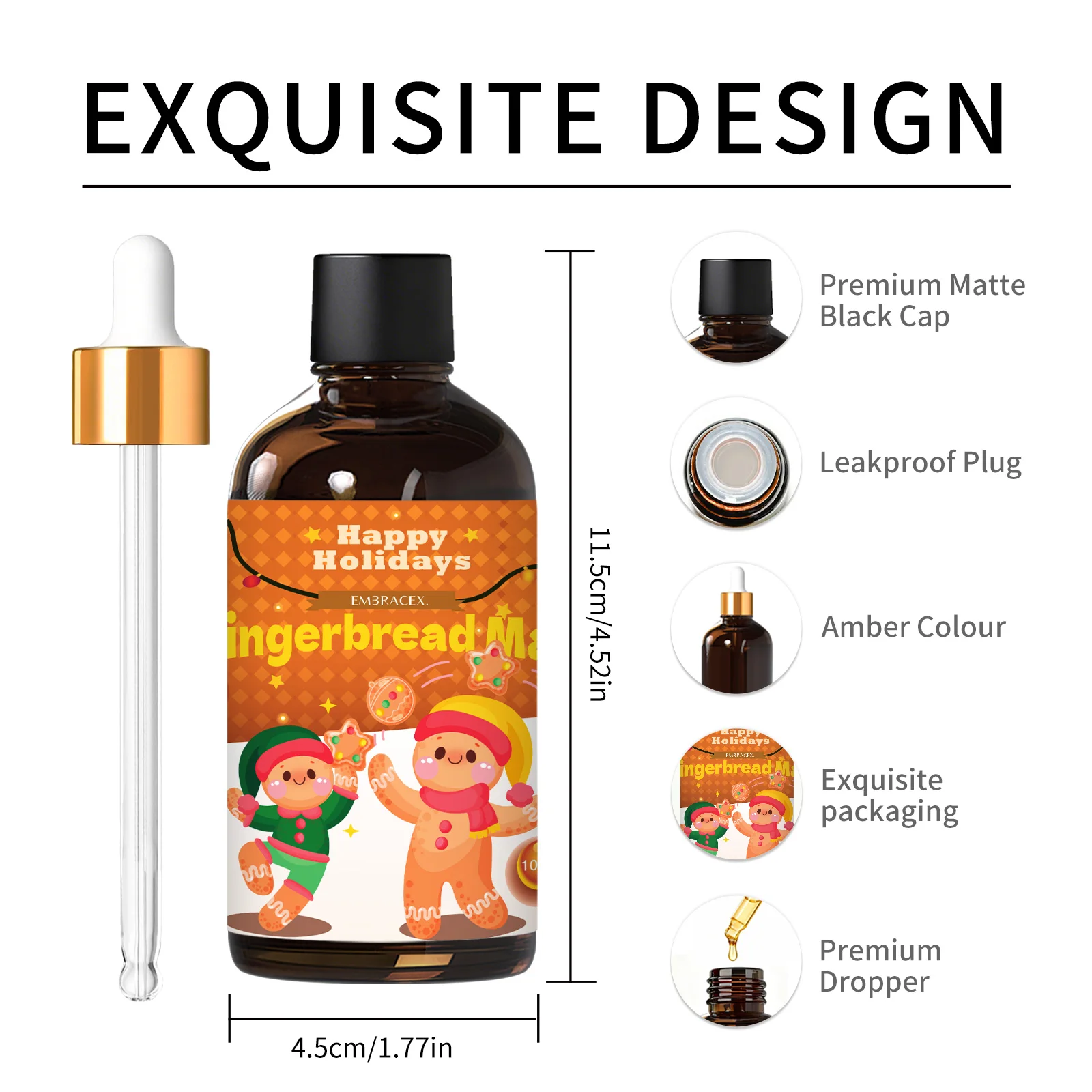 100ml Gingerbread Man Fragrance Oils Long Lasting Fragrance For Diffusers/Humidifier Christmas Gifts For Friends