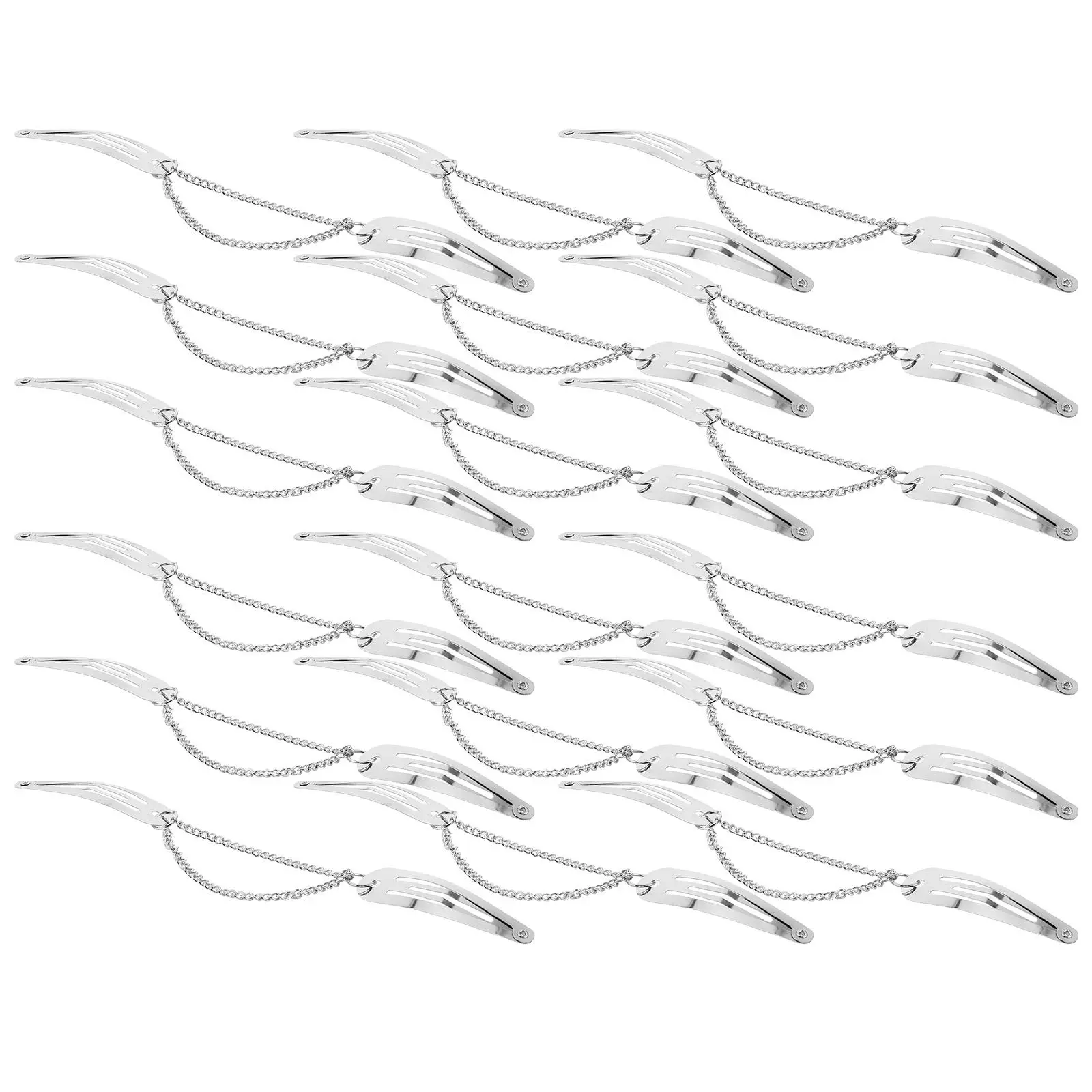 

Набор из 18 заколок для волос в стиле панк с шипами, серебристые, с цепочками, нескользящие, для женщин и девушек, для рок-концертов, готические аксессуары для волос