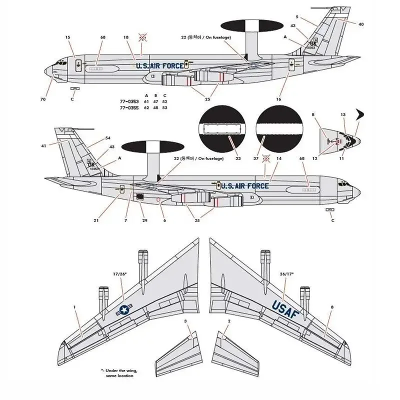 Academy 12629 1/144 Scale USAF E-3G Sentry “AEW&C” Model Kit